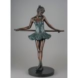 Jonathan Wylder (b. 1957), Ballet dancer, bronze with marble base, 59cm high.
