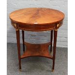 A 19th century French gilt metal mounted mahogany circular octagonal table,