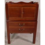 A George III style mahogany nightstand with galleried top, 50cm wide x 76cm high.