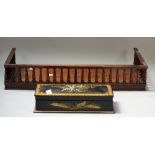 A Regency rosewood rectangular book stand with turned gallery,