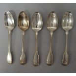 Twenty-one silver fiddle and thread pattern tablespoons, various dates and makers,