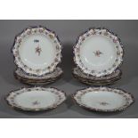 Ten Coalport porcelain plates, circa 1845,