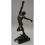 Enzo Maria Plazzotta (1921-1981), Spirit of Freedom, stamped 'Plazzotta 1/3' bronze on marble base,