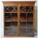 A George III mahogany bookcase top, 110cm wide x 120cm high.