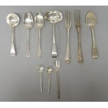 Assorted silver flatware including; a set of 5 Scottish George III table spoons,