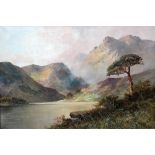Montgomery Ansell (20th century), Highland loch scene, oil on canvas, signed, 49cm x 74cm.