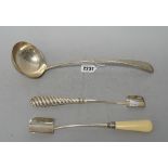 A George III silver ladle in the feather edge pattern, Peter and Ann Bateman, London 1813, 33.