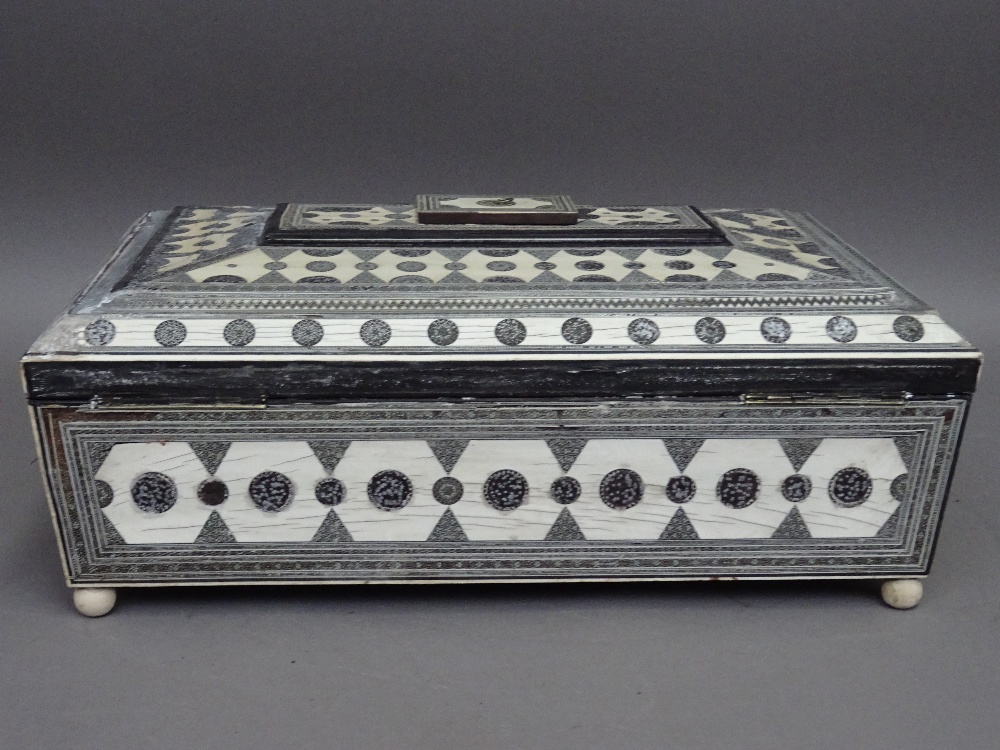 An early 19th century Sadeli ware sewing box of sarcophagus form, - Image 3 of 10