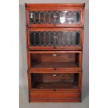 The Globe Wernicke Co Ltd, an oak four tier bookcase, 87cm wide x 156cm high.