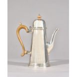 An Elizabeth II silver coffee pot, of tapering cylindrical form, in the Queen Anne style,