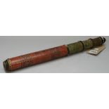 A 2 inch three draw refracting telescope, Italian, 18th century,