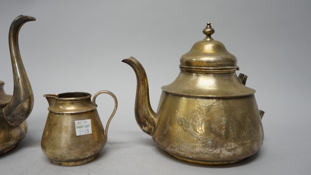 A mid-19th century French four piece tea and coffee set, comprising; a teapot (the handle lacking), - Image 2 of 5
