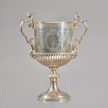 A Victorian silver twin handled trophy cup,