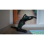 Jonathan Wylder (b. 1957), Ballet dancer, bronze with part green patination, 32cm high.