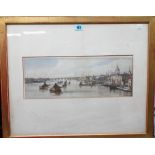 English School (19th century), London Thames scenes, three prints with hand colouring,
