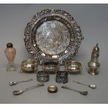 A George II silver pepperette, of baluster form and pierced pull-off top, London 1751,