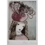 Marie Laurencin (1883-1956), Tete du Femme, colour etching, signed and numbered 55/60 in pencil,