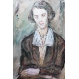 Emille Kaufmann (20th century), Portrait of Ellenor Margaret Chambers, watercolour,