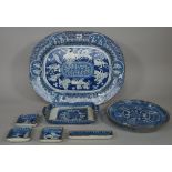 A blue and white printed meat dish, probably Herculaneum Pottery, early 19th century,