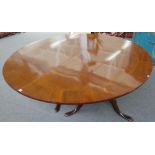 A pair of 18th century and later mahogany D end dining table sections,