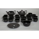 A modern Wedgwood basalt part tea service, (23).