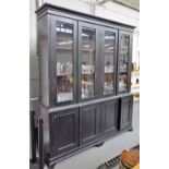 A 19th century French ebonised side cabinet,