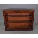 A Regency mahogany open bookcase on plinth base.