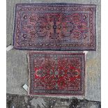 Two small Sarough mats.