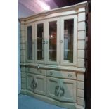 A 20th century cream painted oak kitchen dresser,