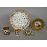 A Paris porcelain gold-ground cabinet cup and saucer, 19th century,