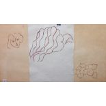 Circle of Henri Matisse, Untitled, studies on two sheets, brown chalk, 37.5cm x 68cm.