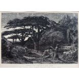 Samuel Palmer (1805-1881), The Cypress Grove, etching, 12cm x 15.5cm.
