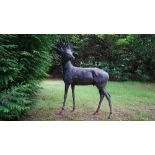 Gll Parker (b. 1957), Roe buck, bronze, 120cm high.