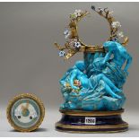 A French Sevres style porcelain mantel clock, early 20th century,