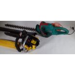 A Mac Petrol chain saw and a Bosch hedge cutter, (2).