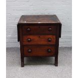 A 19th Century mahogany drop leaf chest, formerly with book press surmount,