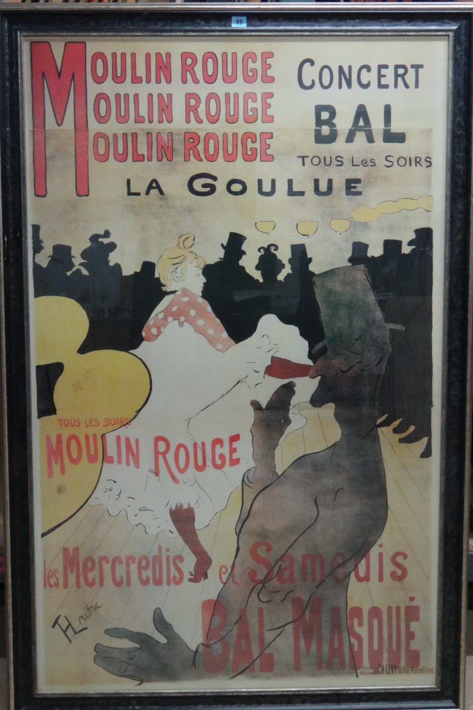 After Henri de Toulouse-Lautrec, Moulin Rouge Concert Bal, colour reproduction, 145cm x 90cm.