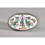 A French silver and enamel snuff box, silver guarantee mark post-1838, eagle head stamp,