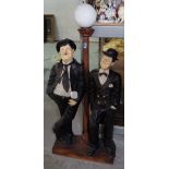 Laurel & Hardy, a 20th century resin figural standard lamp, 114cm high.