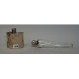 A George V silver hip flask, of curved rectangular form, with hinged bayonet fitted cap,
