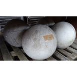 A set of four 20th century reconstituted stone spheres, each approx 40cm high, (4).