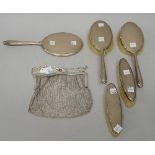 Silver and silver mounted wares, comprising; a lady's chain mesh evening bag,