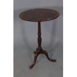 A George III mahogany tripod table with altered top 50cm wide x 70cm high and a 19th century