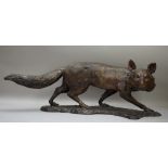 Christian Maas (French contemporary) 'Renard - á l'affut' - The Fox, bronze,