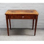 An 18th century century Italian burr elm and walnut marquetry rectangular side table,