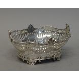A silver bonbon basket, of shaped oval form,