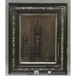 A late 19th century musical wall clock, the silvered plate engraved with 'Big Ben',