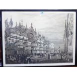 Axel Haig (1835-1921), St Marks, Venice, etching, signed in pencil, 62cm x 83cm.