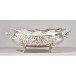 An Italian twin handled large table centrepiece bowl, of oval form,