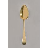 An early 19th century Russian set of six silver gilt spoons in the English manner, St Petersburg AH,